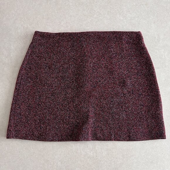 Topshop Red Herringbone Mini Skirt ASO Anastasia Steele - Picture 5 of 10